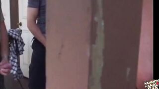 This brunette looks cute but secretly adores having a bunch of men cum on her