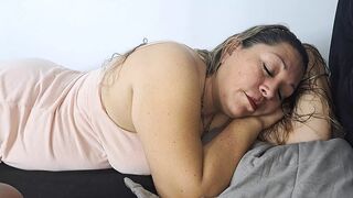 Mature blonde sucking her stepson's cock