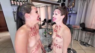 Two stupid whores doing stupid things | self humiliation and humiliating each other