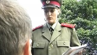 A wild military woman from Germany eating cum like dinner