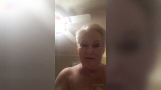 This Horny Granny Rides A Big Black Dildo And Oils Her Huge Tits